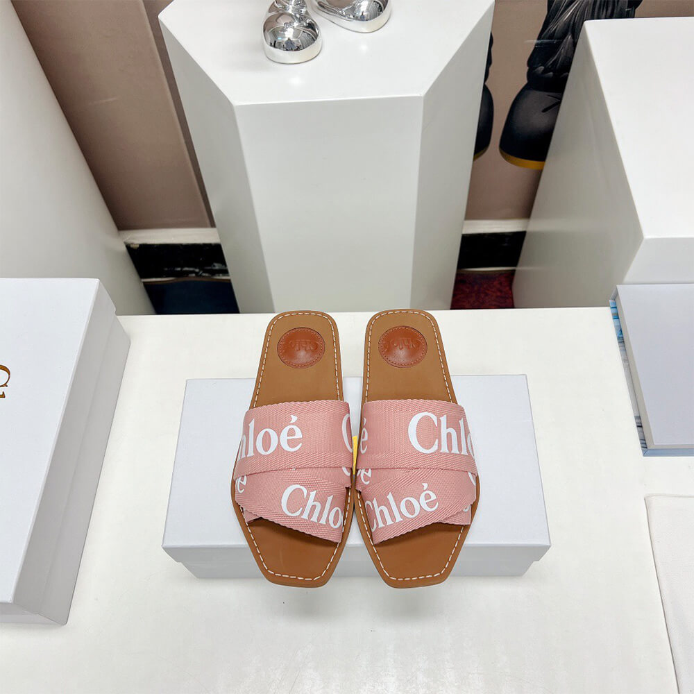 Ch10e woody logo-print canvas slides