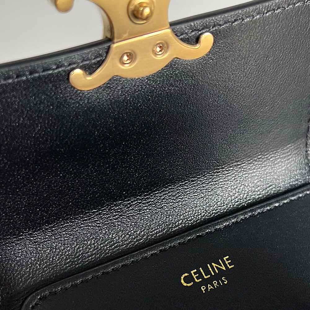 Ce1i*e COMPACT WALLET WITH COIN TRIOMPHE IN SHINY CALFSKIN(HIGH-END GRADE)