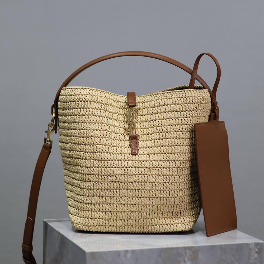 Y51 LE 37 IN WOVEN RAFFIA AND VEGETABLE-TANNED LEATHER(HIGH-END GRADE)
