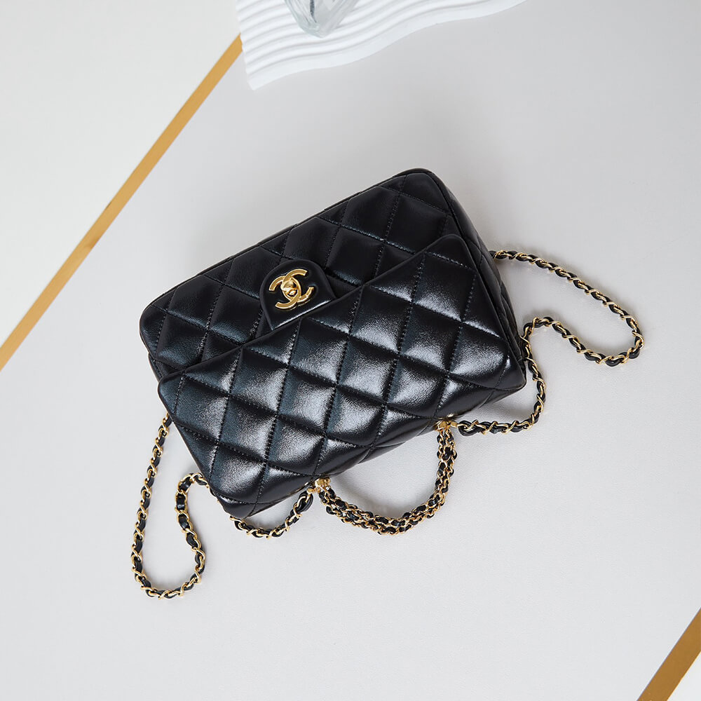 Ch**el Flap Bag with Top Handle