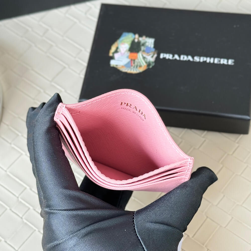 Pra*a Saffiano Leather Card Holder