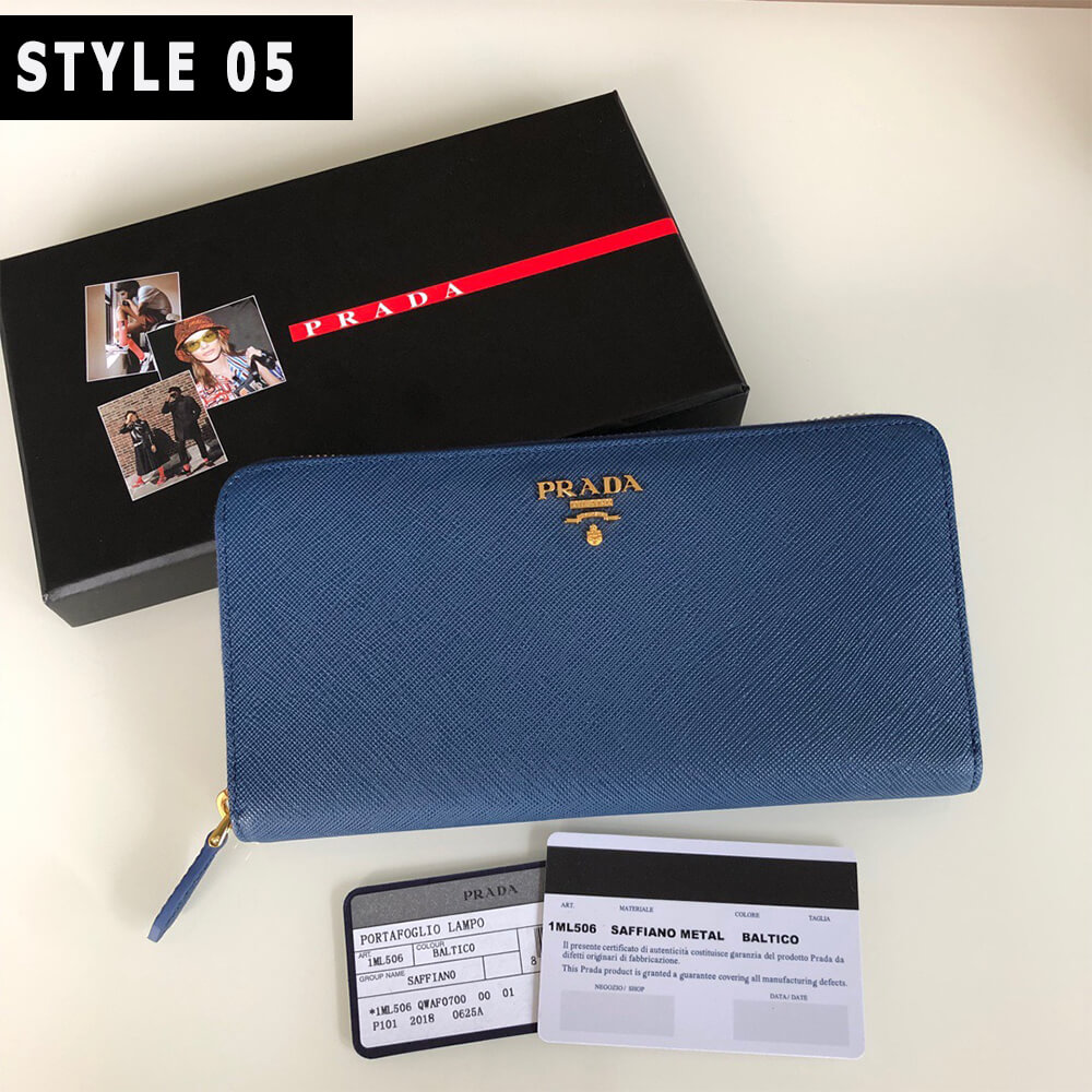 Pra*a Large Saffiano Leather Wallet
