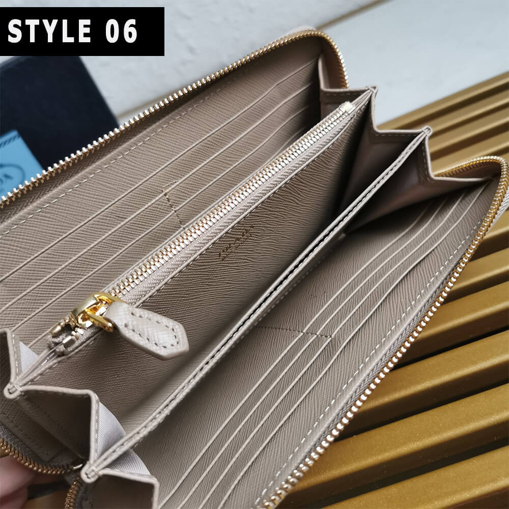 Pra*a Large Saffiano Leather Wallet