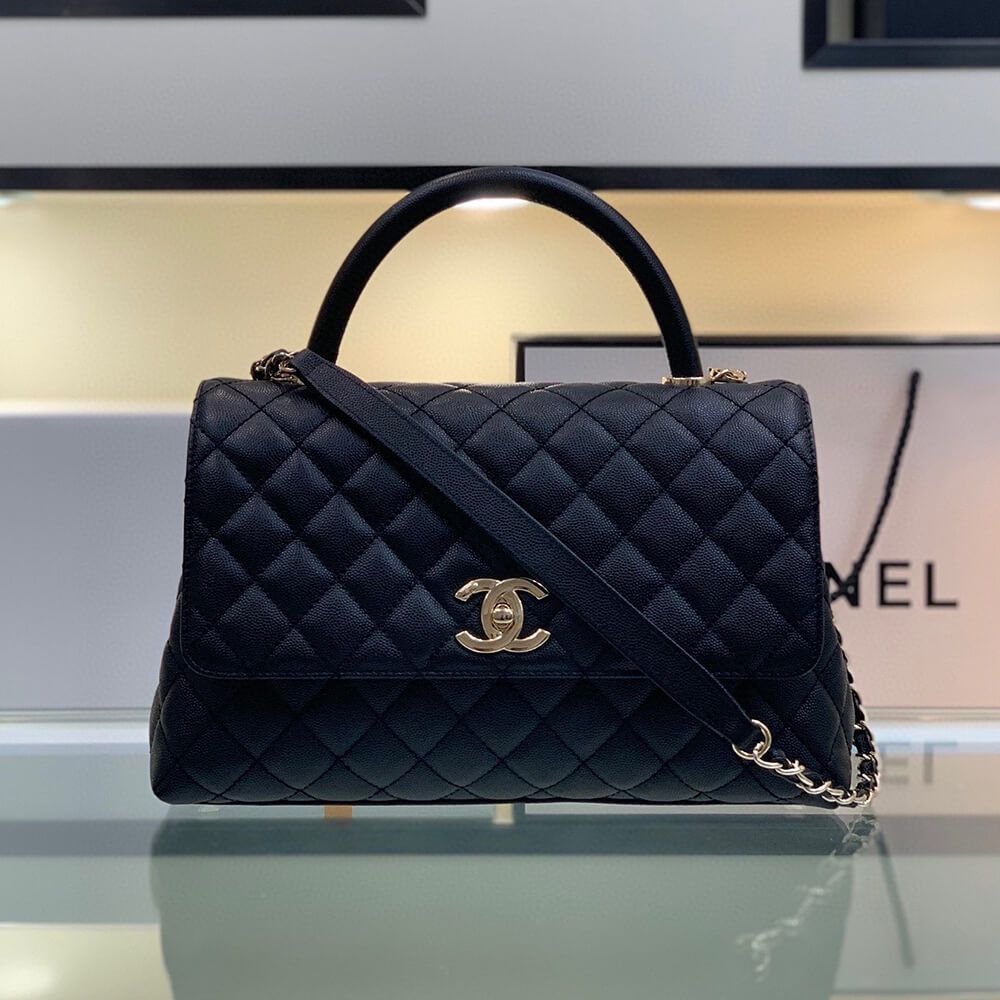Ch**el Large Flap Bag With Top Handle(high-end grade)
