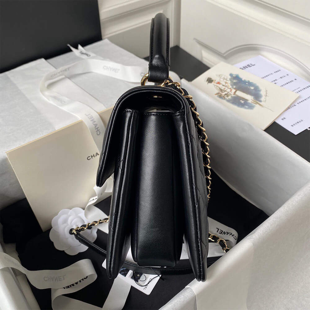 Ch**el FLAP BAG WITH TOP HANDLE