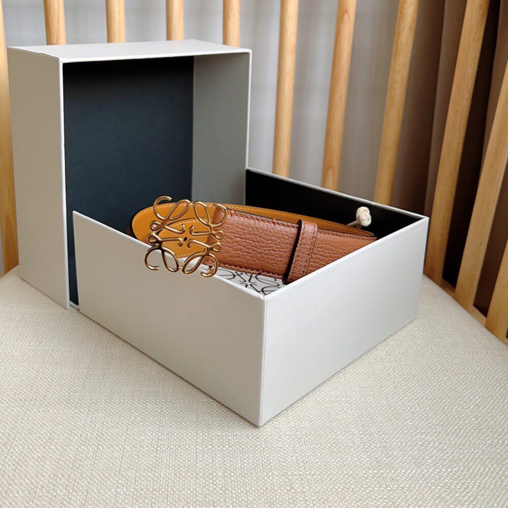 L0ew* Anagram belt in pebble grain calfskin 32mm