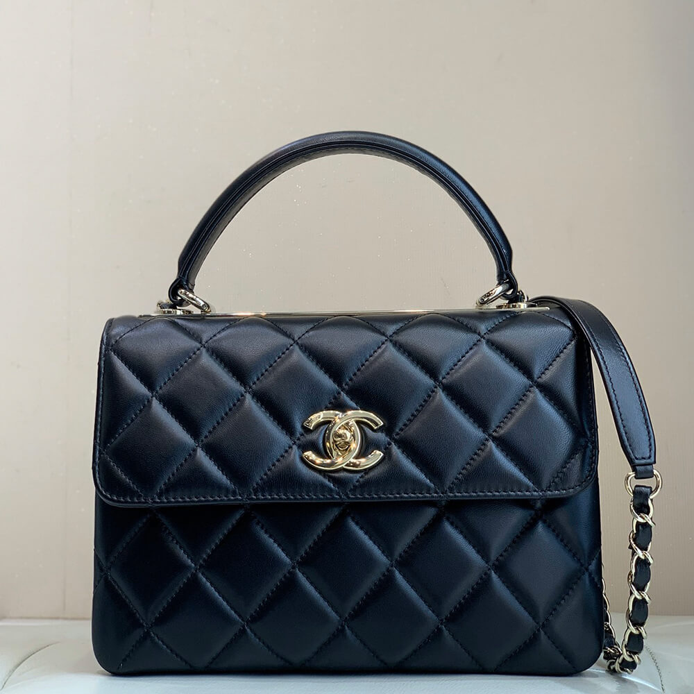 Ch**el FLAP BAG WITH TOP HANDLE(tax-free Grade)