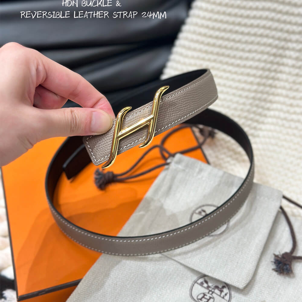 HDN belt buckle & Reversible leather strap 24 mm