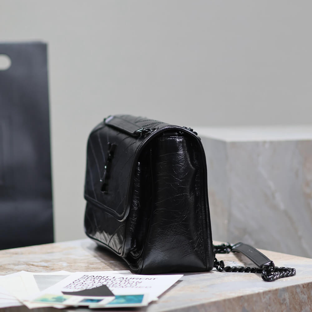 Sa1nt Lau*nt NIKI MEDIUM IN CRINKLED VINTAGE LEATHER(HIGH-END GRADE)