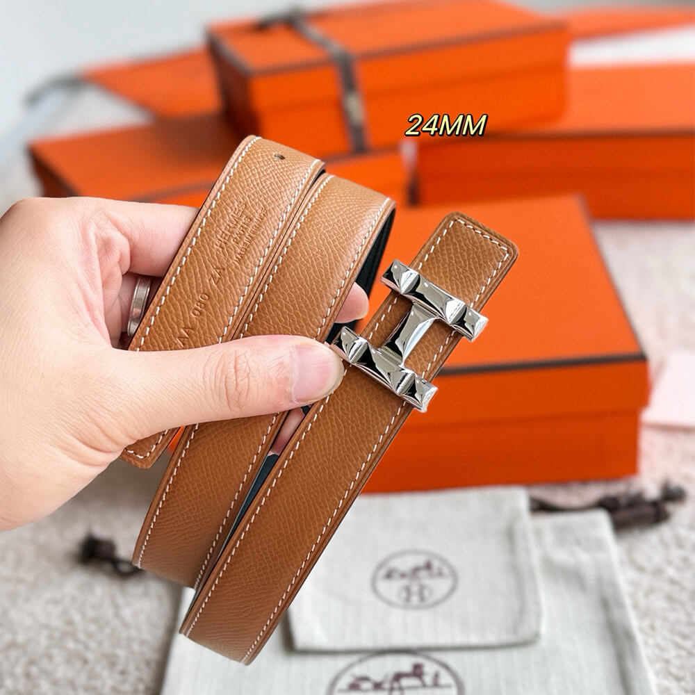H Infini belt buckle & Reversible leather strap 24 mm