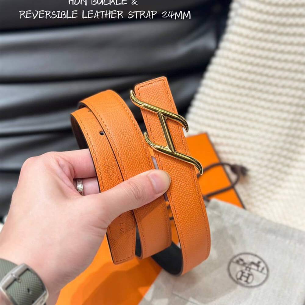 HDN belt buckle & Reversible leather strap 24 mm