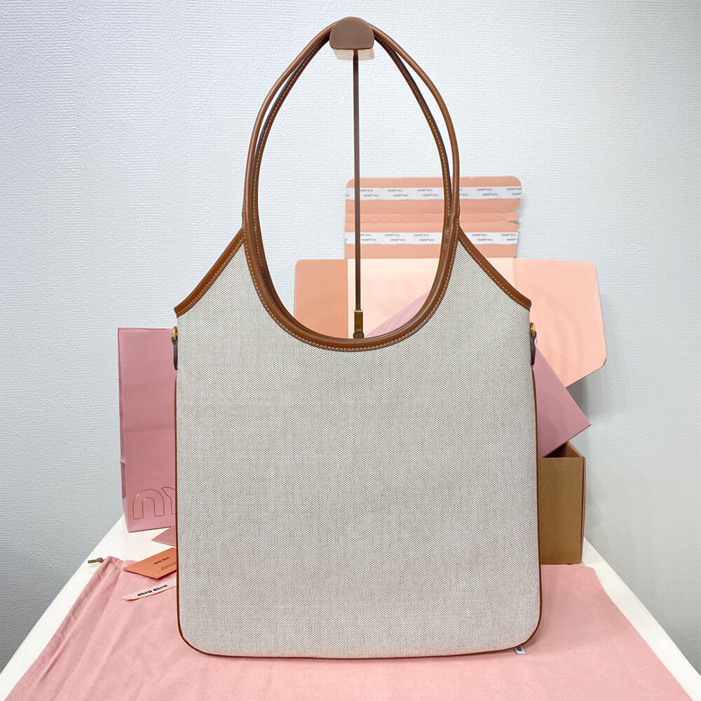 M1um1u REGULAR IVY canvas and leather bag(HIGH-END GRADE)