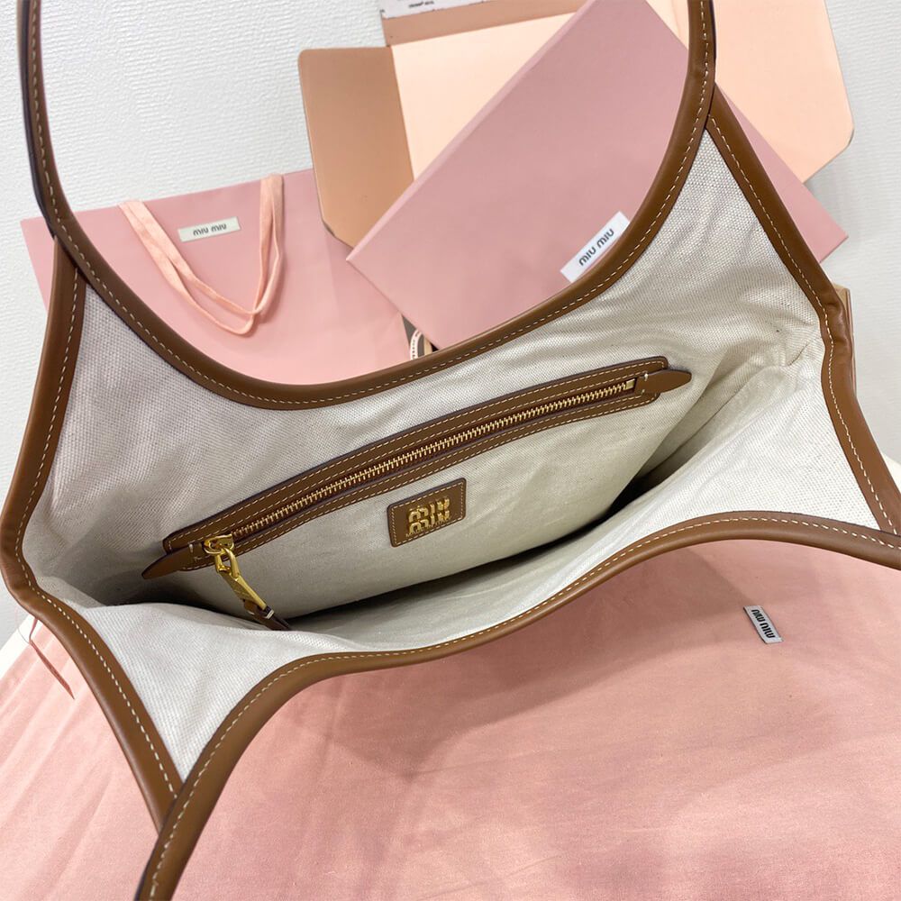 M1um1u REGULAR IVY canvas and leather bag(HIGH-END GRADE)