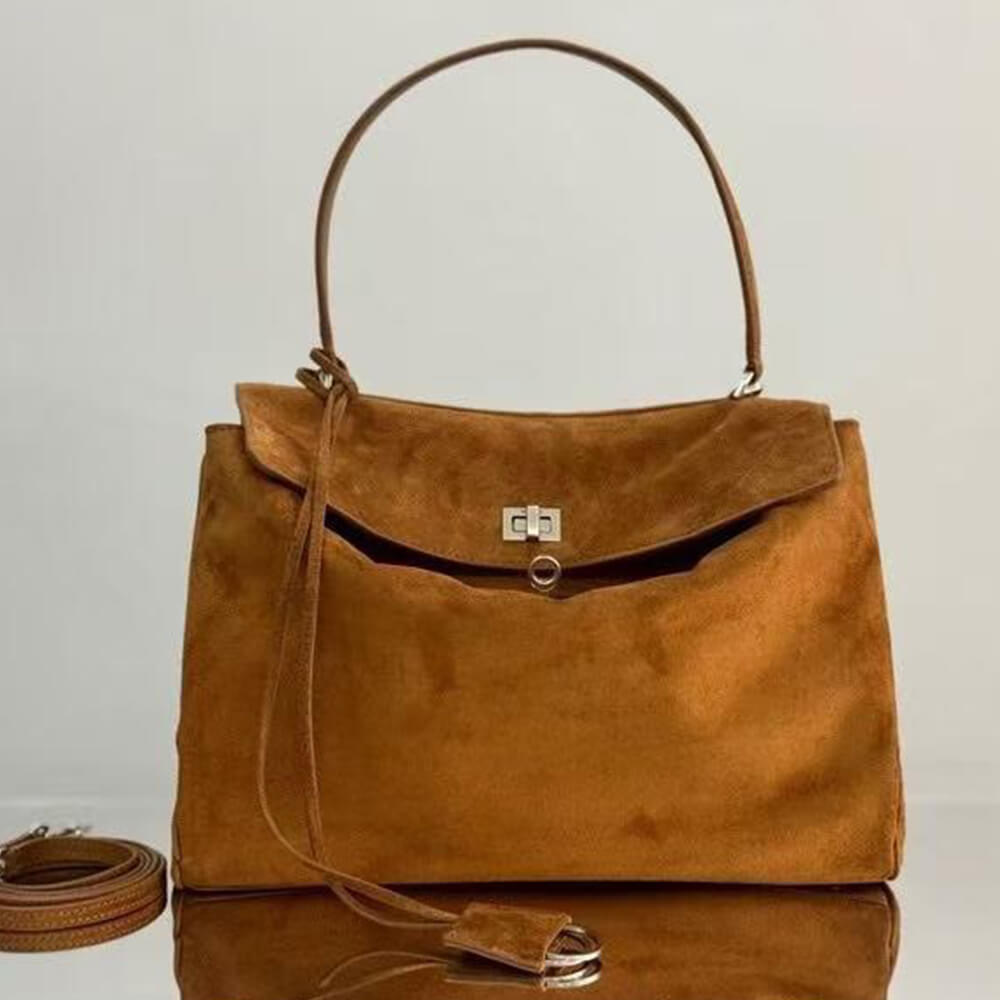 Ba1en*iaga Rodeo Handbag Medium Suede(HIGH-END GRADE)