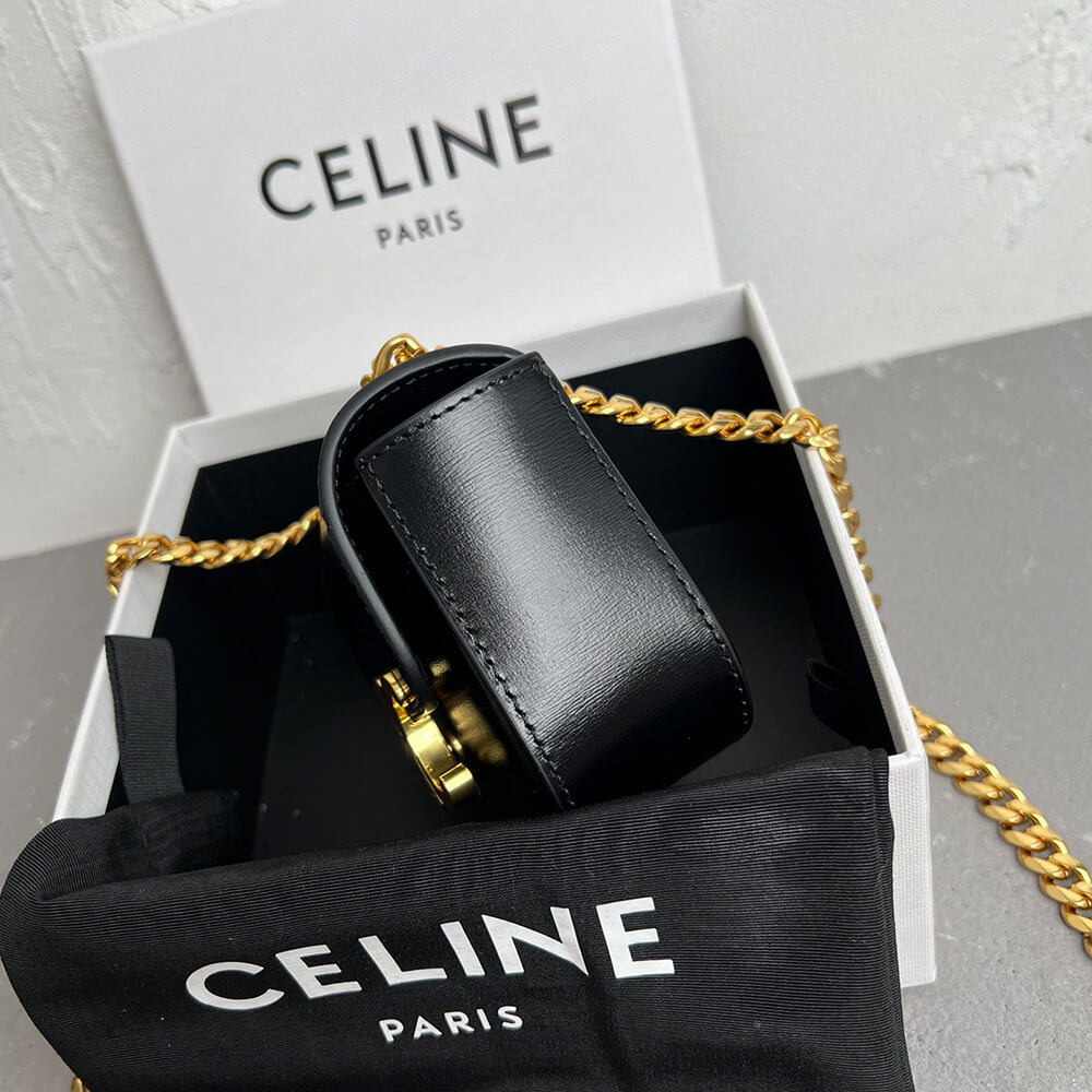 Ce1i*e MINI CHAIN CLAUDE IN Shiny calfskin(HIGH-END GRADE)
