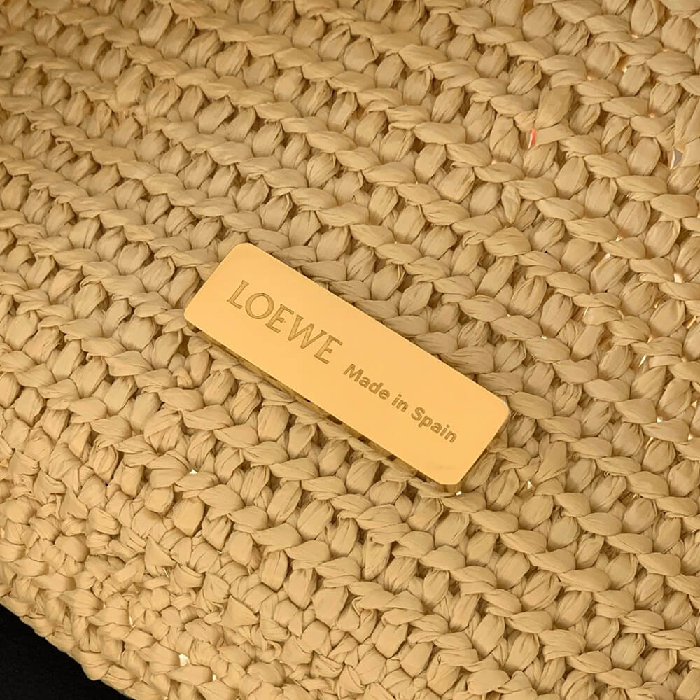 L0ew* Medium Ola bag in raffia and calfskin(HIGH-END GRADE)