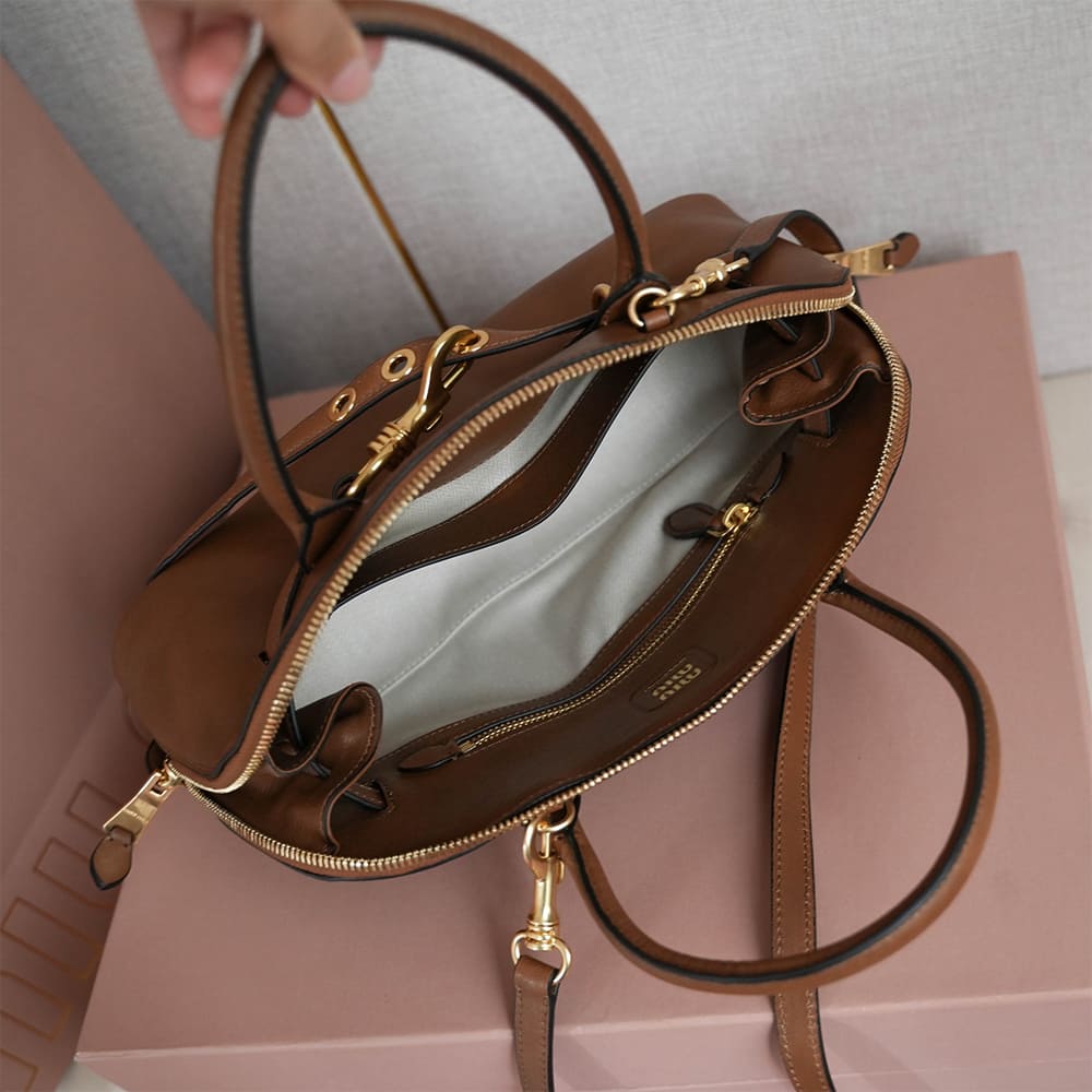 M1um1u Regular Aventure nappa leather top-handle bag(HIGH-END GRADE)