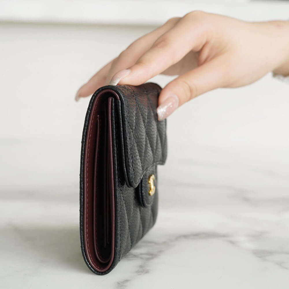 Ch**el Flap Compact Wallet(HIGH-END GRADE)