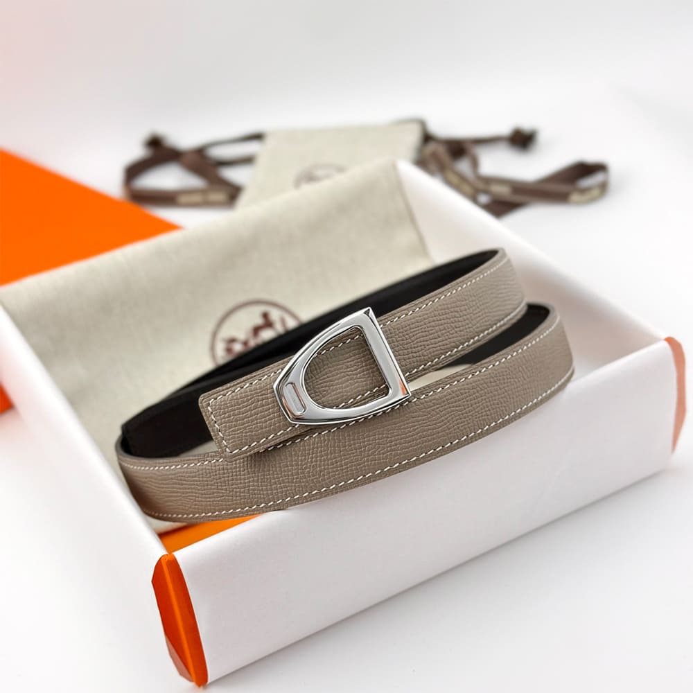 H**me5 Cavaliere belt buckle & Reversible leather strap 24 mm