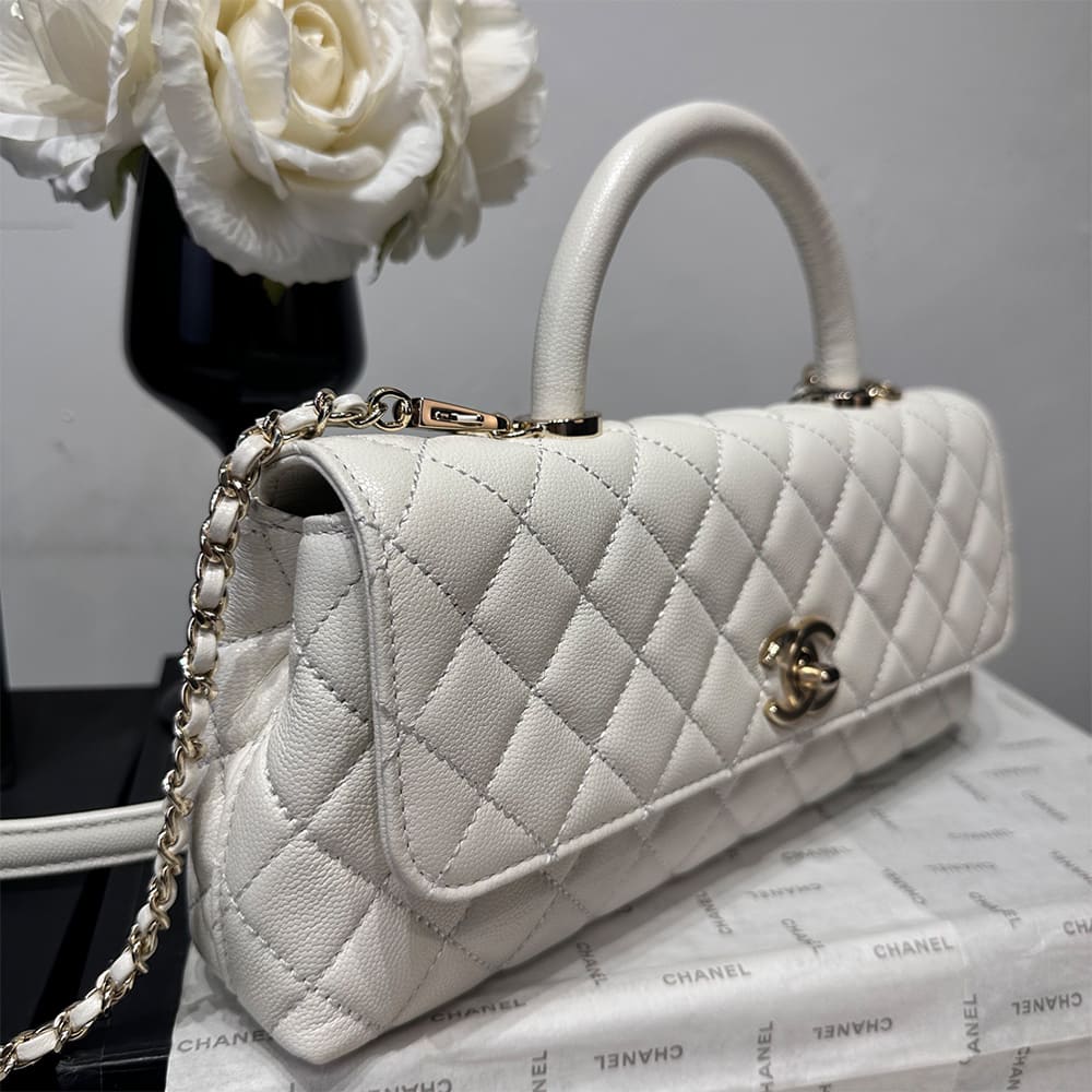 Ch**el Coco Handle Maxi Top Handle Flap Bag(HIGH-END GRADE)