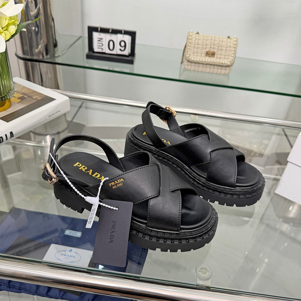 Pra*a Crisscross Leather Sandals (EU SIZE 35-42)