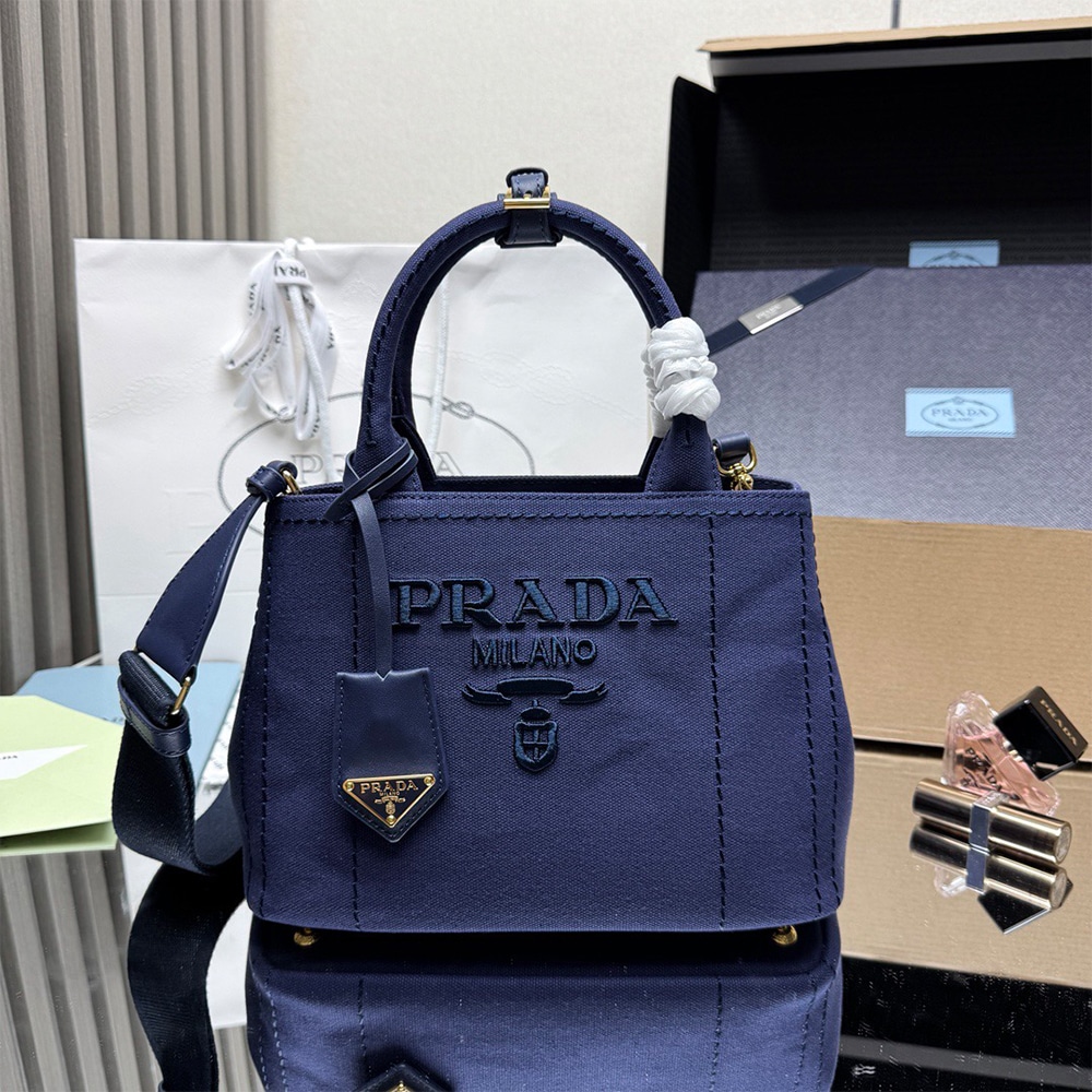 Pra*a Jardiniere small cotton canvas bag(HIGH-END GRADE)