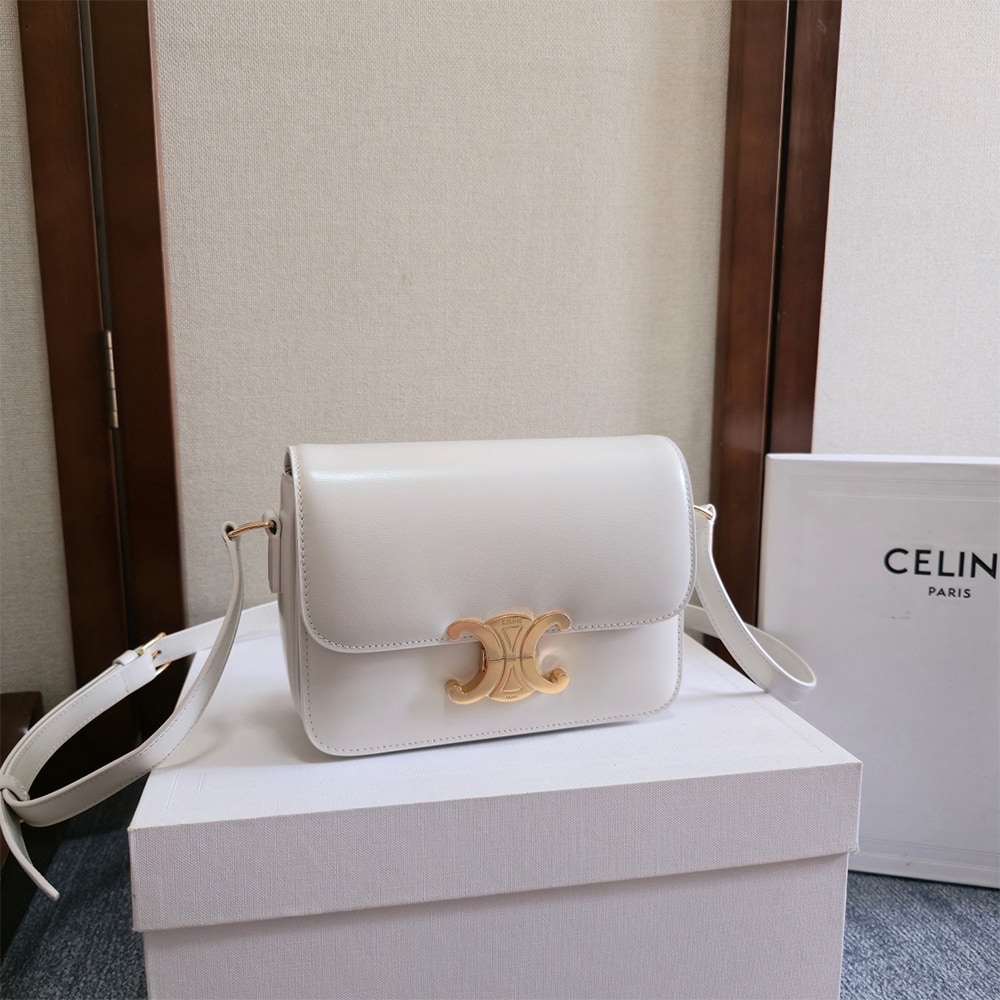 Ce1i*e TEEN TRIOMPHE BAG IN shiny calfskin(HIGH-END GRADE)