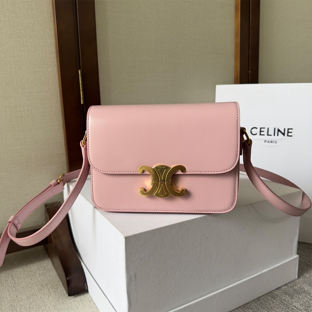 Ce1i*e TEEN TRIOMPHE BAG IN shiny calfskin(HIGH-END GRADE)