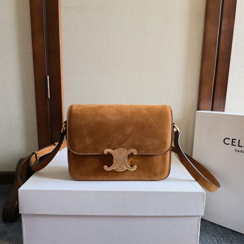 Ce1i*e TEEN TRIOMPHE BAG IN NUBUCK CALFSKIN(HIGH-END GRADE)