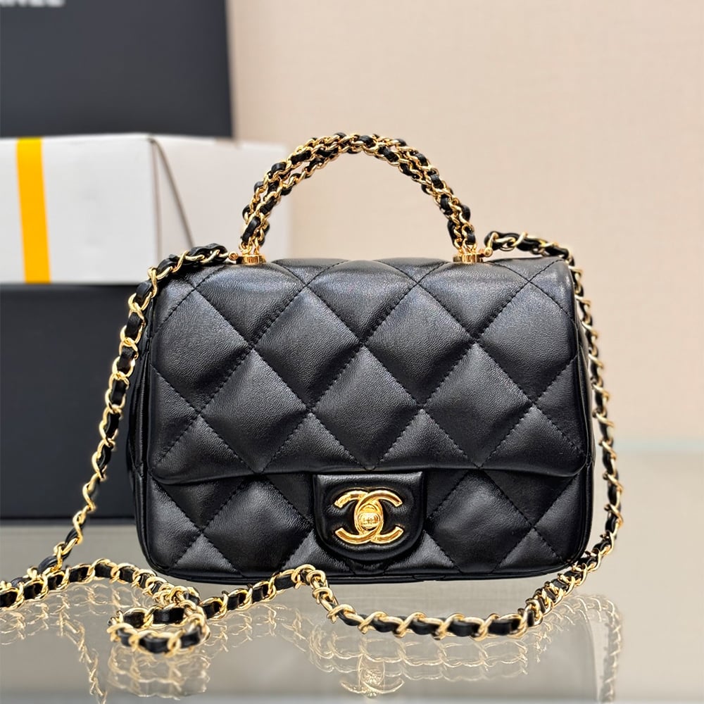 Ch**el Mini flap with top handle(TAX-FREE GRADE)
