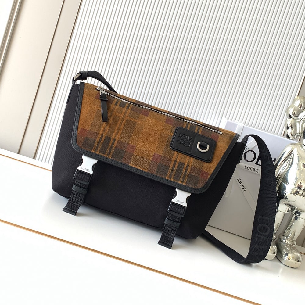 L0ew* Medium Flex messenger in canvas and brushed (HIGH-END GRADE)