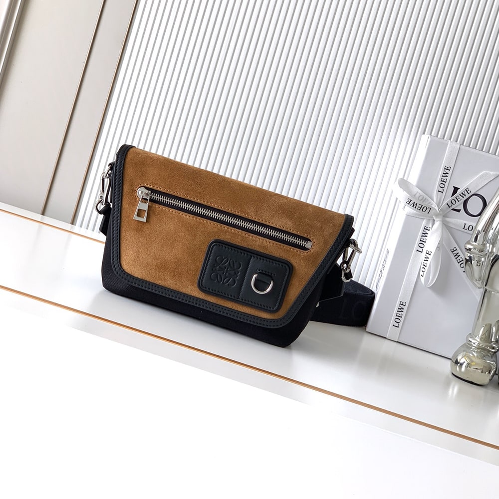 L0ew* Mini Flex messenger in canvas and suede (HIGH-END GRADE)