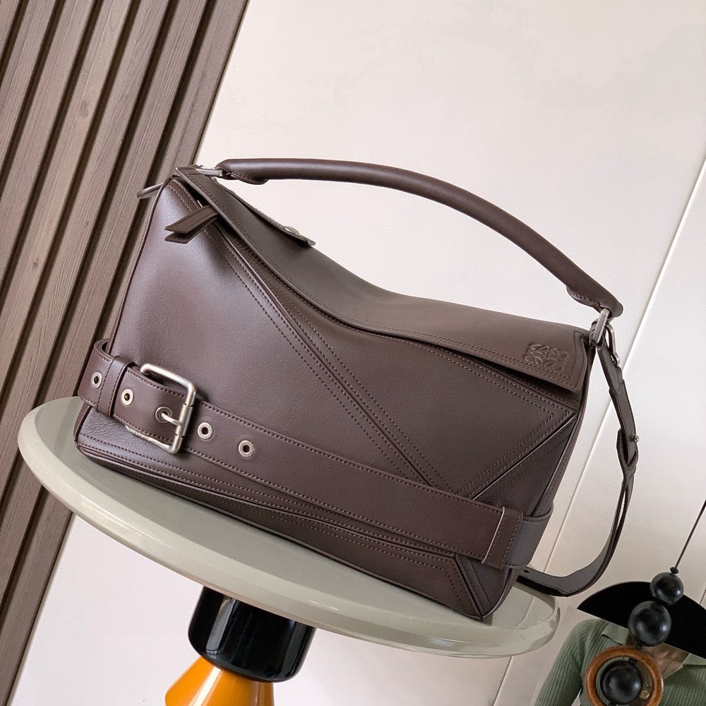 L0ew* Large Puzzle Biker bag in shiny calfskin (HIGH-END GRADE)