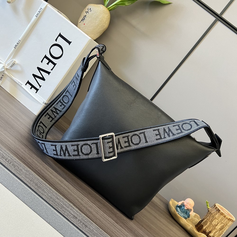 L0ew* Small Cubi crossbody bag in S*pple smooth calfskin and jacquard (HIGH-END GRADE)