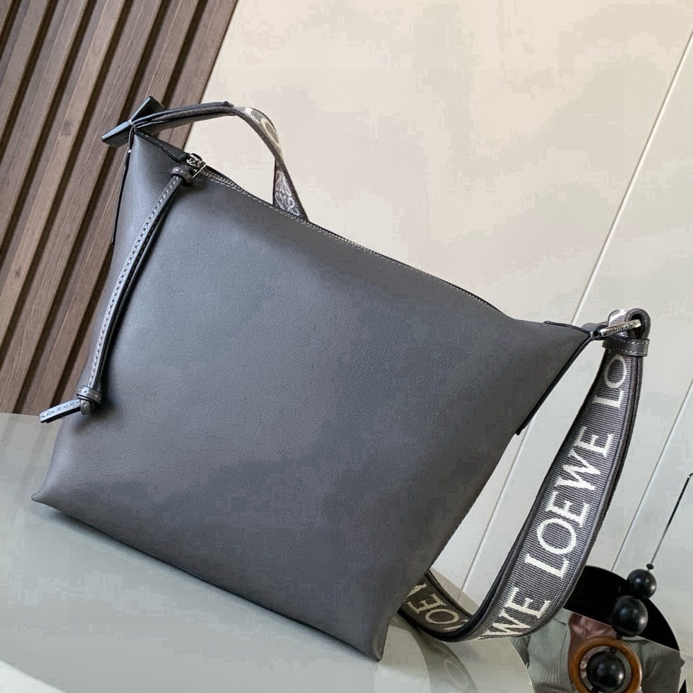 L0ew* Small Cubi crossbody bag in S*pple smooth calfskin and jacquard (HIGH-END GRADE)