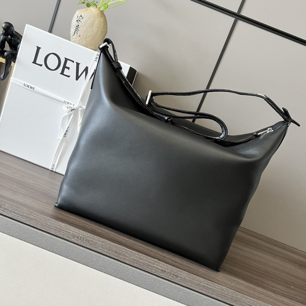 L0ew* Cubi Crossbody bag in S*pple smooth calfskin and jacquard (HIGH-END GRADE)