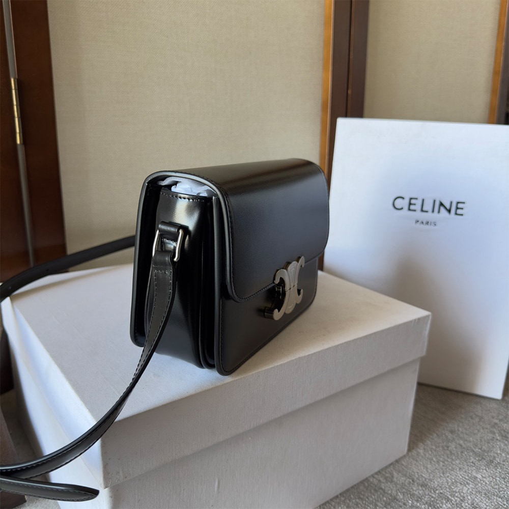 Ce1i*e TEEN TRIOMPHE BAG IN shiny calfskin(HIGH-END GRADE)
