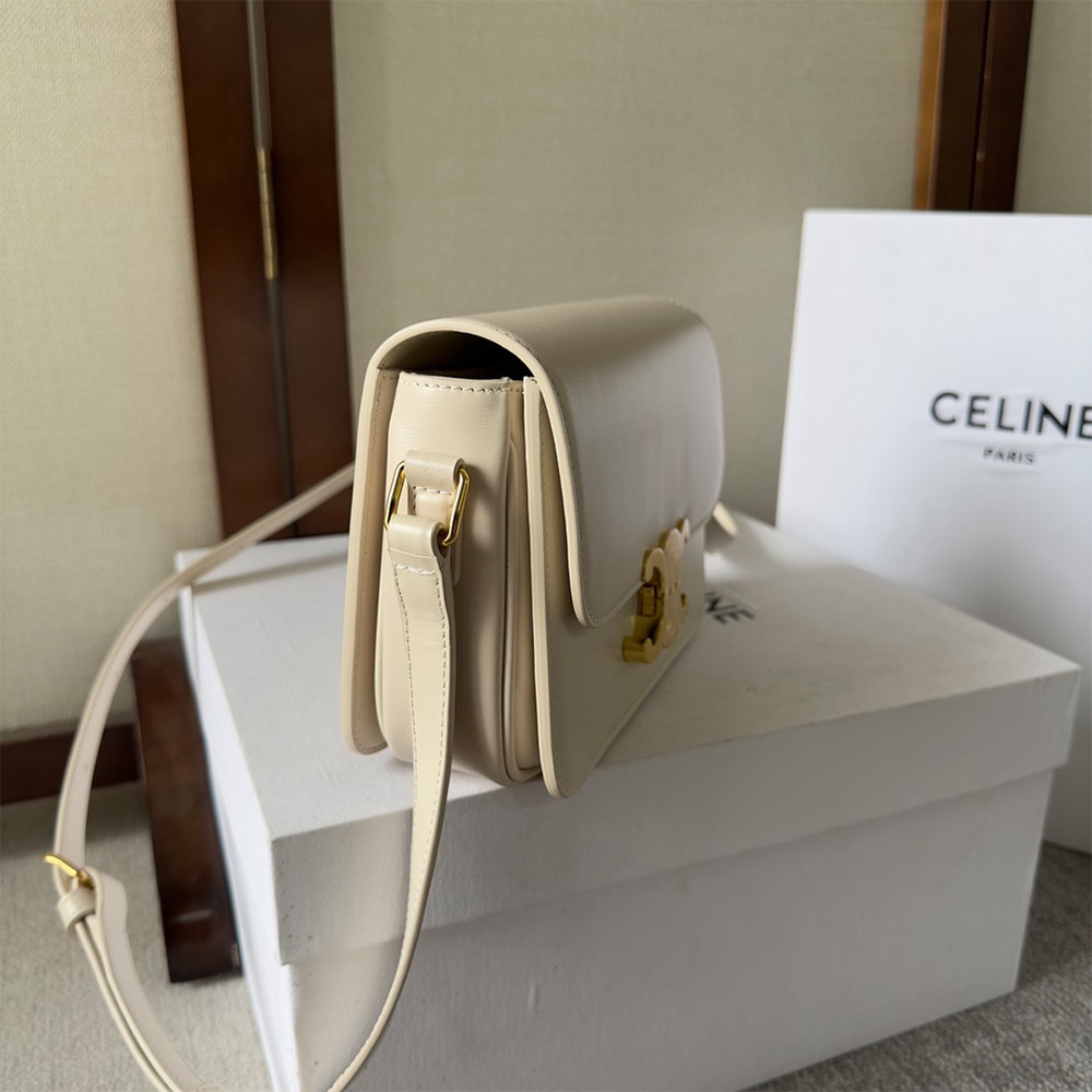 Ce1i*e TEEN TRIOMPHE BAG IN shiny calfskin(HIGH-END GRADE)