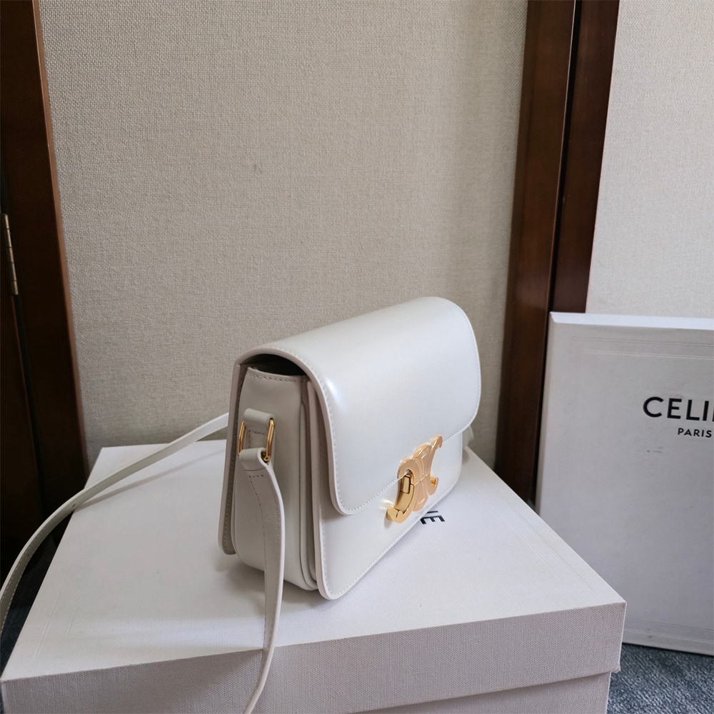 Ce1i*e TEEN TRIOMPHE BAG IN shiny calfskin(HIGH-END GRADE)