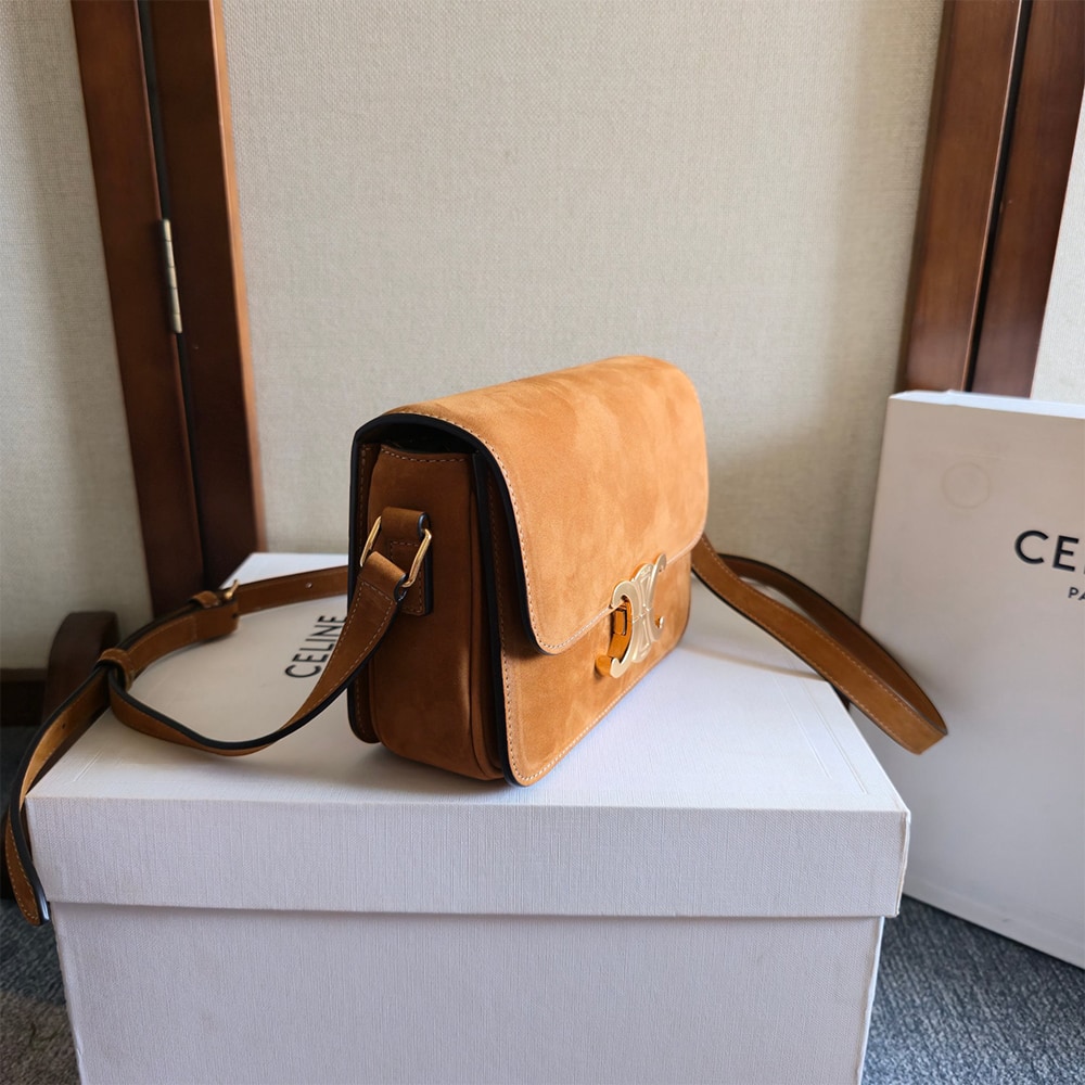 Ce1i*e TEEN TRIOMPHE BAG IN NUBUCK CALFSKIN(HIGH-END GRADE)