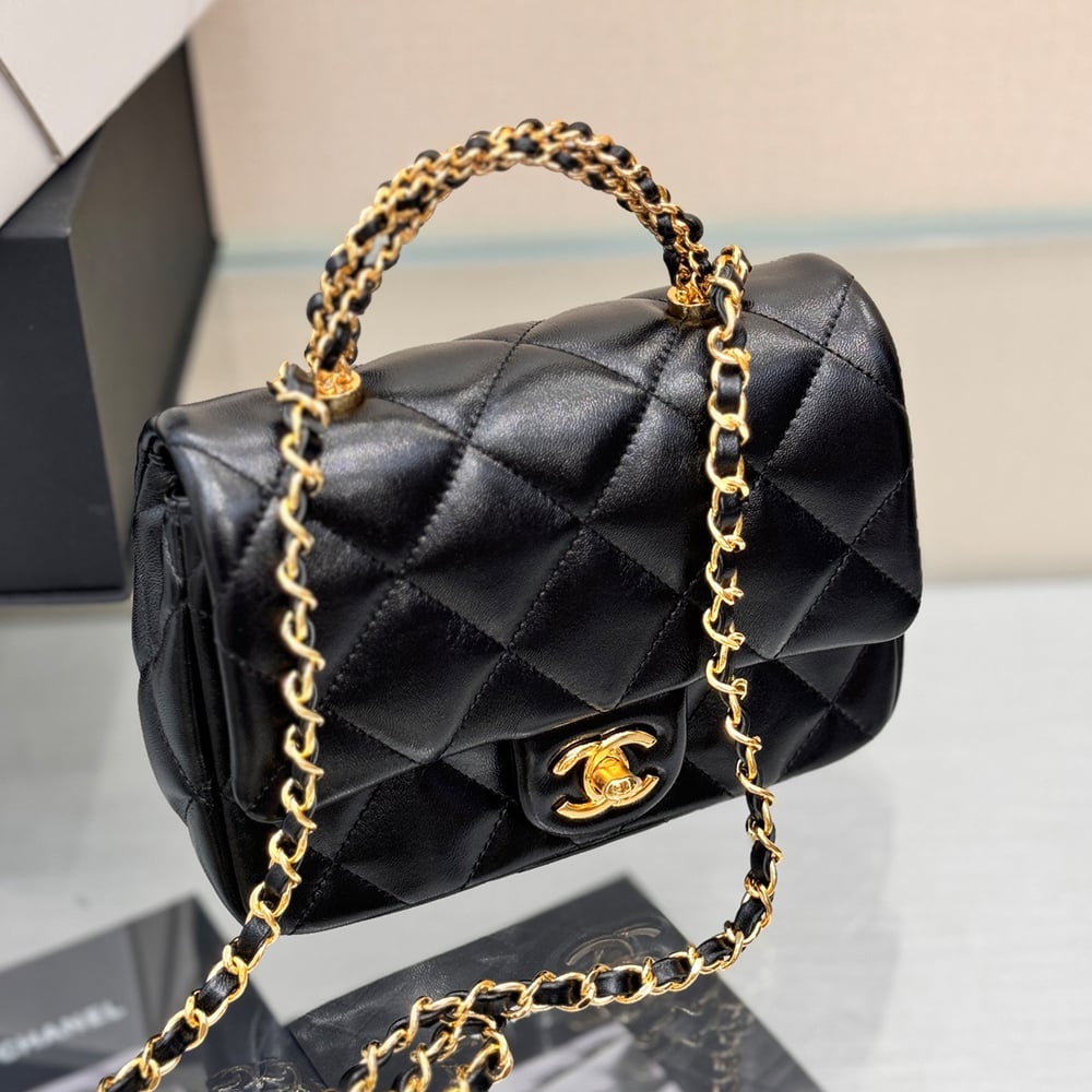 Ch**el Mini flap with top handle(TAX-FREE GRADE)