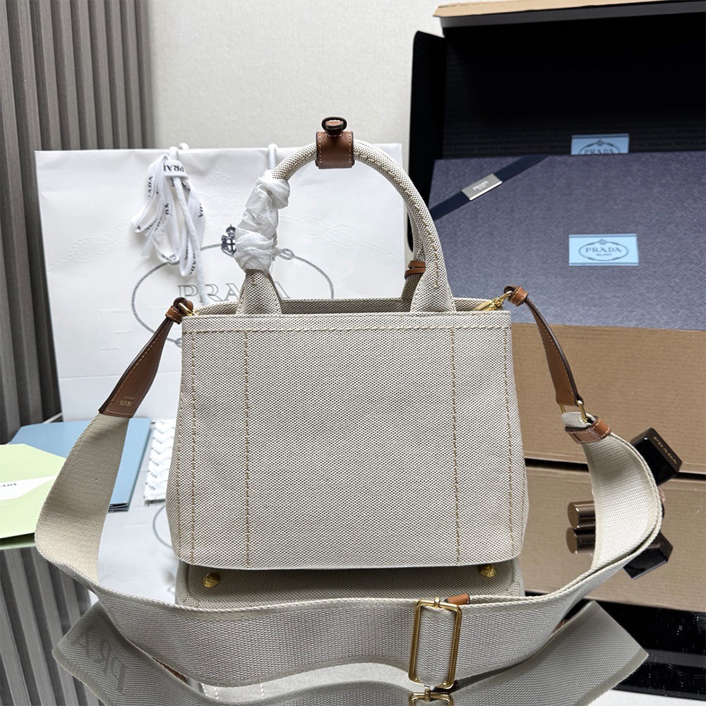 Pra*a Jardiniere small cotton canvas bag(HIGH-END GRADE)