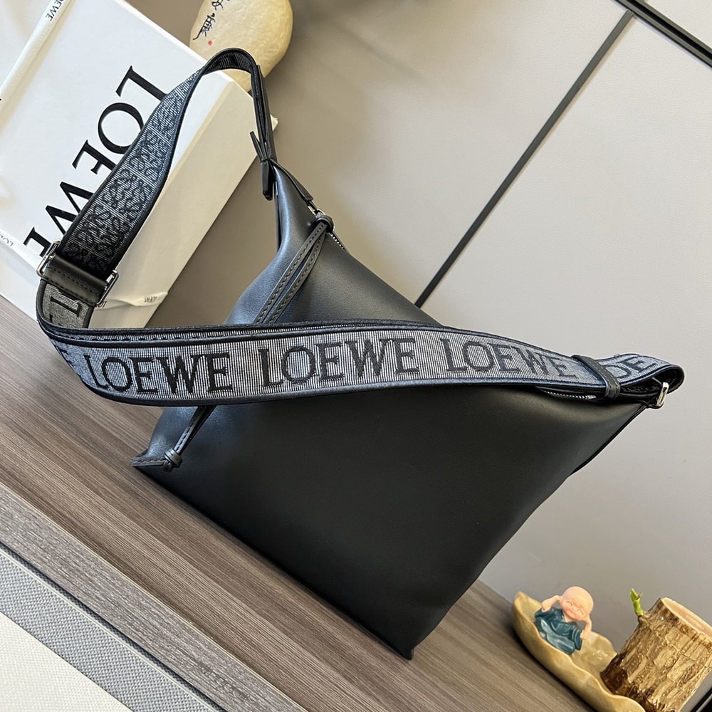 L0ew* Small Cubi crossbody bag in S*pple smooth calfskin and jacquard (HIGH-END GRADE)