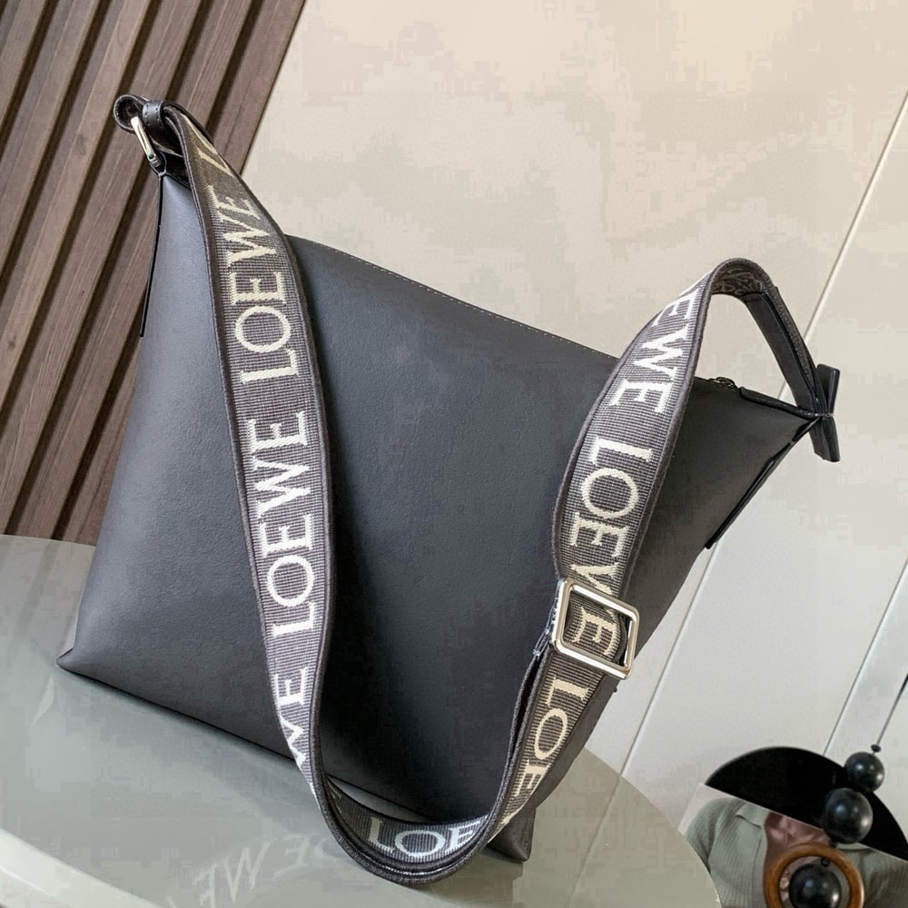 L0ew* Small Cubi crossbody bag in S*pple smooth calfskin and jacquard (HIGH-END GRADE)