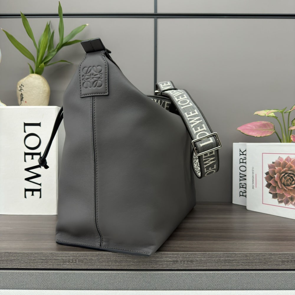 L0ew* Cubi Crossbody bag in S*pple smooth calfskin and jacquard (HIGH-END GRADE)