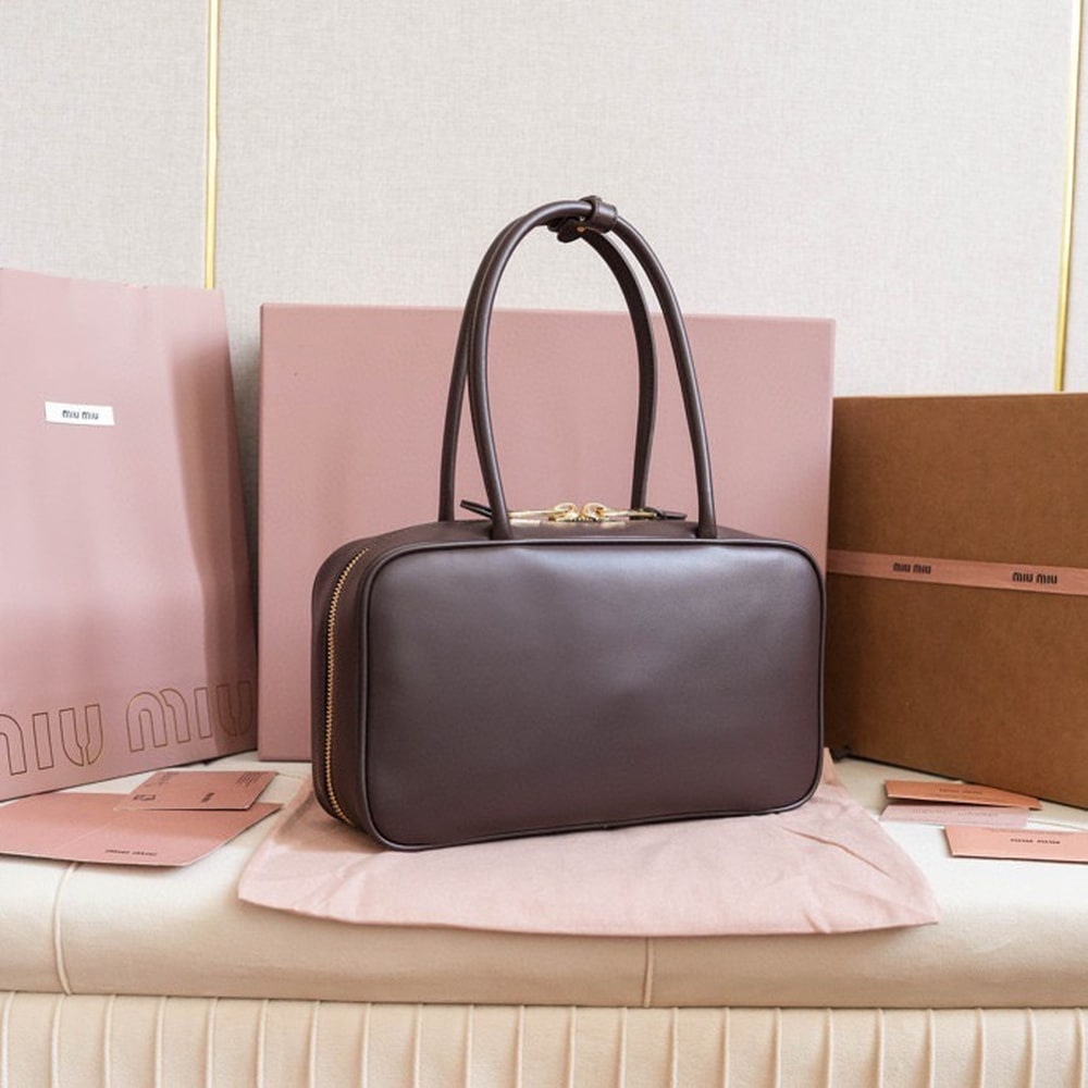 M1um1u Medium Beau leather top-handle bag(HIGH-END GRADE)