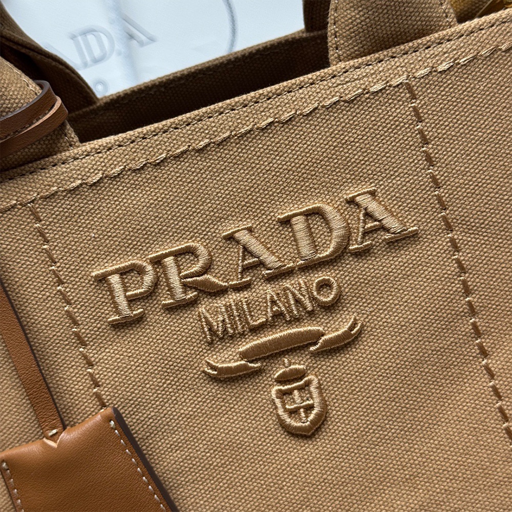 Pra*a Jardiniere mini cotton canvas handbag(HIGH-END GRADE)