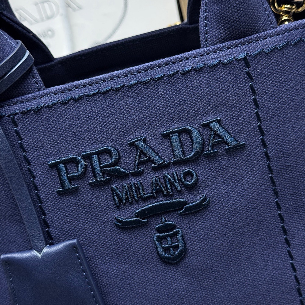 Pra*a Jardiniere mini cotton canvas handbag(HIGH-END GRADE)