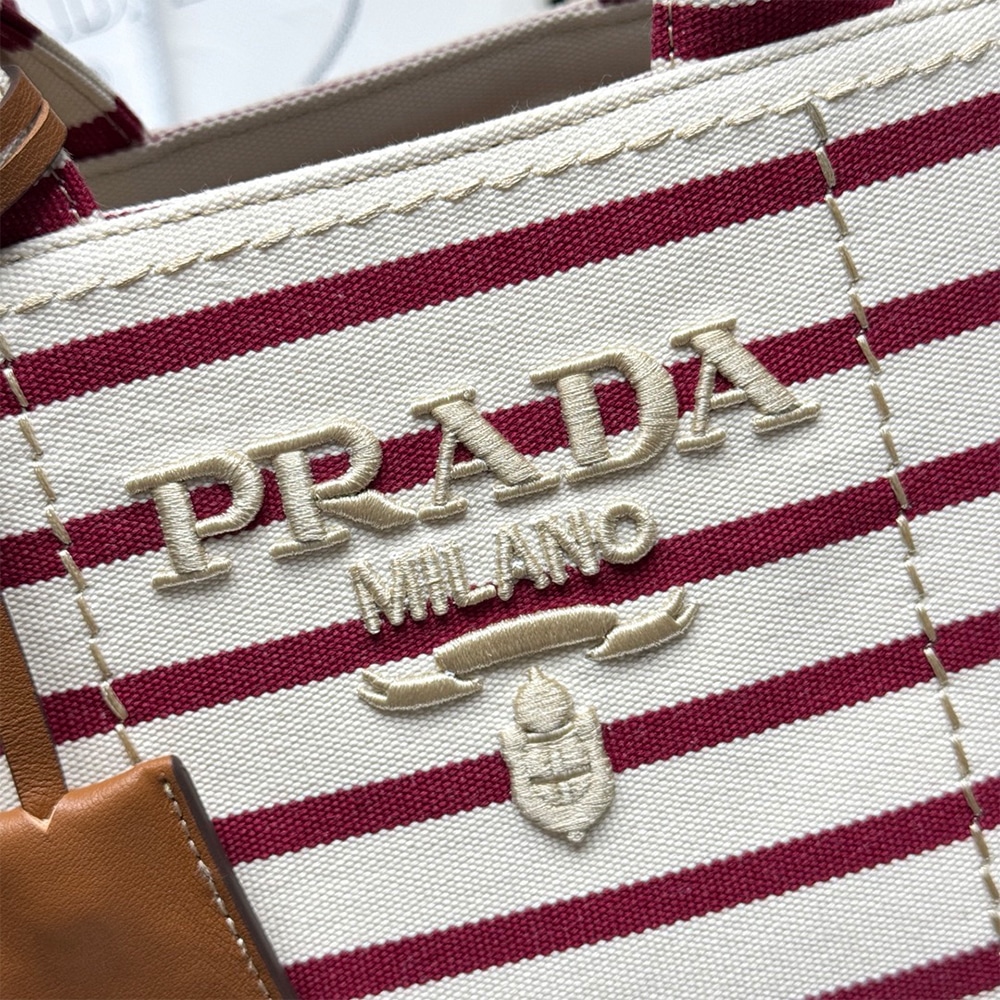 Pra*a Jardiniere mini cotton canvas handbag(HIGH-END GRADE)