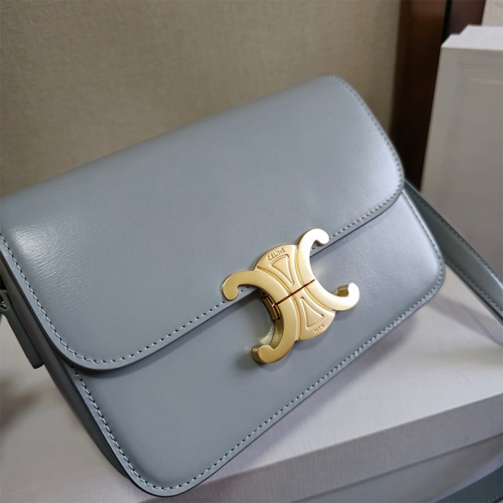 Ce1i*e TEEN TRIOMPHE BAG IN shiny calfskin(HIGH-END GRADE)
